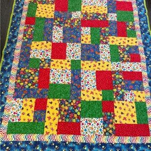 Vintage Colorful Child's Patchwork Quilt
